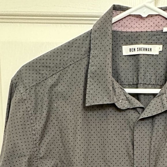 Ben Sherman - Grey Polka Dot Button Down Shirt - Picture 1 of 4